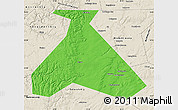 Political Map of Duvanskiy, shaded relief outside
