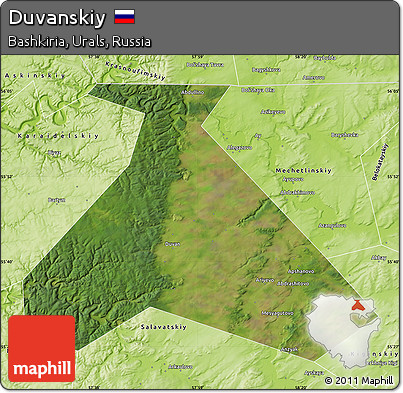 Satellite Map of Duvanskiy, physical outside