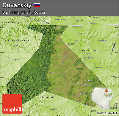Satellite Map of Duvanskiy, physical outside