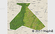 Satellite Map of Duvanskiy, shaded relief outside