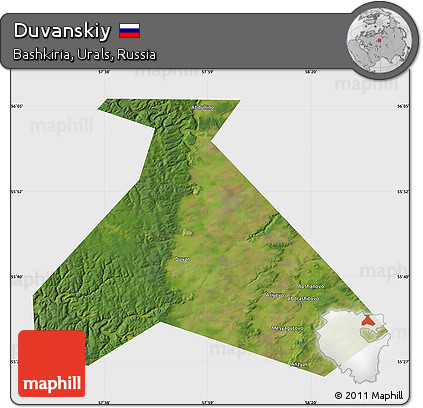 Satellite Map of Duvanskiy, single color outside
