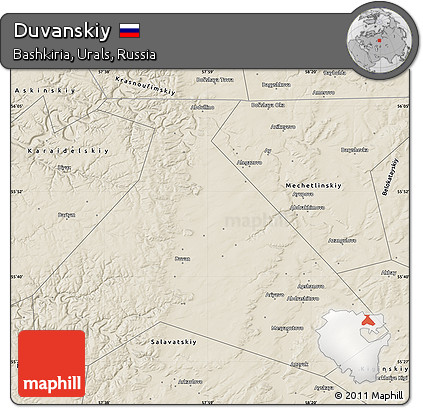 Shaded Relief Map of Duvanskiy