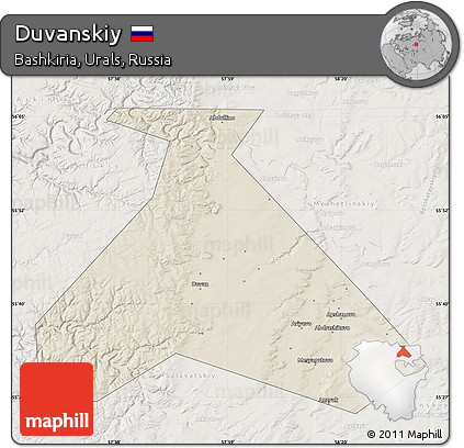 Shaded Relief Map of Duvanskiy, lighten