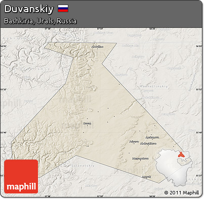 Shaded Relief Map of Duvanskiy, lighten