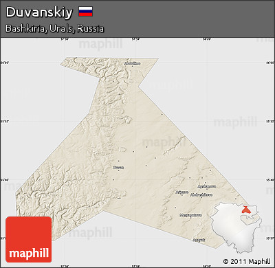Shaded Relief Map of Duvanskiy, single color outside
