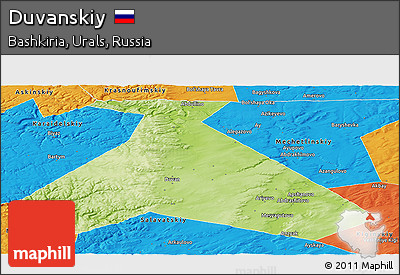 Physical Panoramic Map of Duvanskiy, political outside