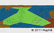 Political Panoramic Map of Duvanskiy, darken