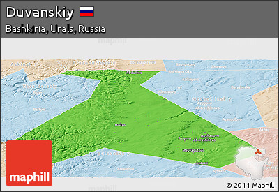 Political Panoramic Map of Duvanskiy, lighten