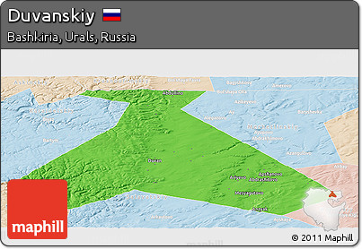 Political Panoramic Map of Duvanskiy, lighten