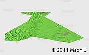 Political Panoramic Map of Duvanskiy, single color outside