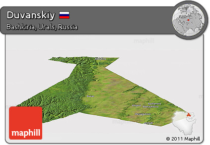 Satellite Panoramic Map of Duvanskiy, cropped outside