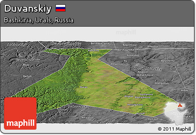 Satellite Panoramic Map of Duvanskiy, desaturated
