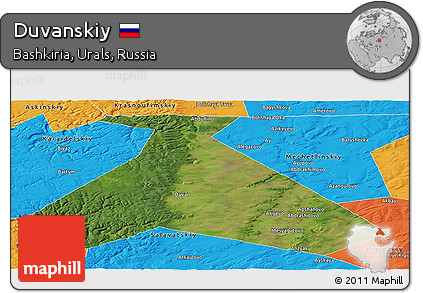 Satellite Panoramic Map of Duvanskiy, political outside