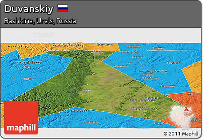 Satellite Panoramic Map of Duvanskiy, political outside