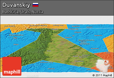 Satellite Panoramic Map of Duvanskiy, political outside