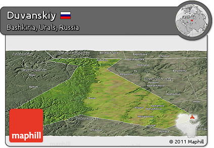 Satellite Panoramic Map of Duvanskiy, semi-desaturated
