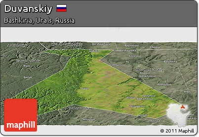Satellite Panoramic Map of Duvanskiy, semi-desaturated