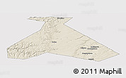 Shaded Relief Panoramic Map of Duvanskiy, cropped outside