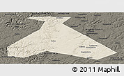 Shaded Relief Panoramic Map of Duvanskiy, darken