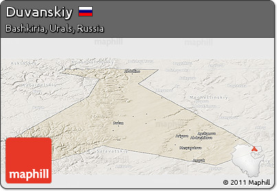 Shaded Relief Panoramic Map of Duvanskiy, lighten