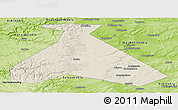 Shaded Relief Panoramic Map of Duvanskiy, physical outside