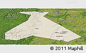Shaded Relief Panoramic Map of Duvanskiy, satellite outside