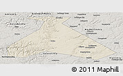 Shaded Relief Panoramic Map of Duvanskiy, semi-desaturated