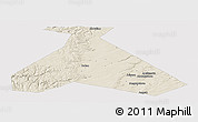 Shaded Relief Panoramic Map of Duvanskiy, single color outside