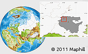 Physical Location Map of Dyurtuli, highlighted country, highlighted parent region