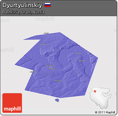 Political 3D Map of Dyurtyulinskiy, cropped outside
