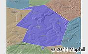 Political 3D Map of Dyurtyulinskiy, semi-desaturated