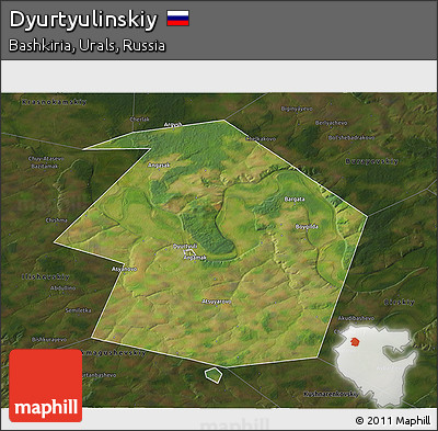 Satellite 3D Map of Dyurtyulinskiy, darken