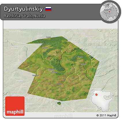 Satellite 3D Map of Dyurtyulinskiy, lighten