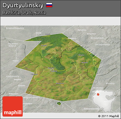 Satellite 3D Map of Dyurtyulinskiy, lighten, semi-desaturated