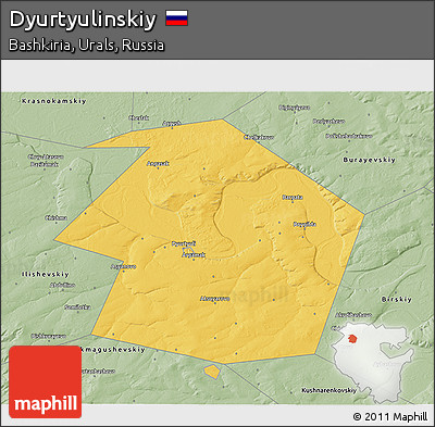 Savanna Style 3D Map of Dyurtyulinskiy
