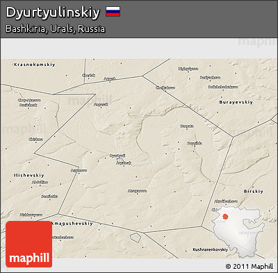 Shaded Relief 3D Map of Dyurtyulinskiy