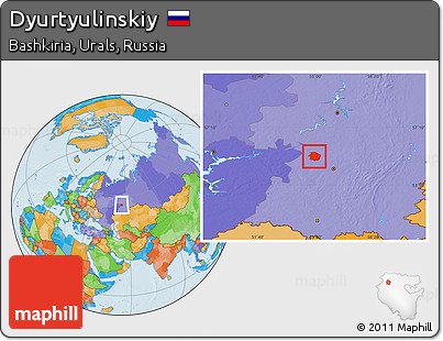 Political Location Map of Dyurtyulinskiy
