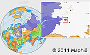 Political Location Map of Dyurtyulinskiy, highlighted grandparent region