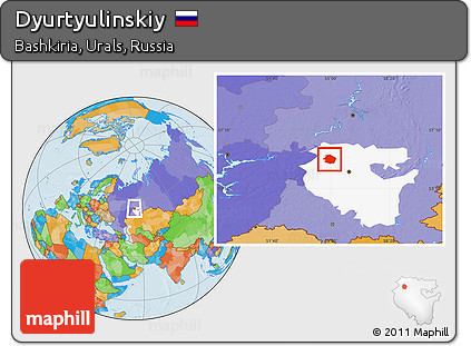 Political Location Map of Dyurtyulinskiy, highlighted parent region
