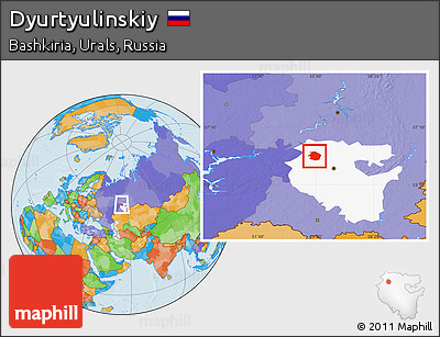 Political Location Map of Dyurtyulinskiy, highlighted parent region