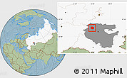 Savanna Style Location Map of Dyurtyulinskiy, highlighted country, highlighted parent region, hill shading