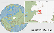 Savanna Style Location Map of Dyurtyulinskiy, highlighted grandparent region, hill shading