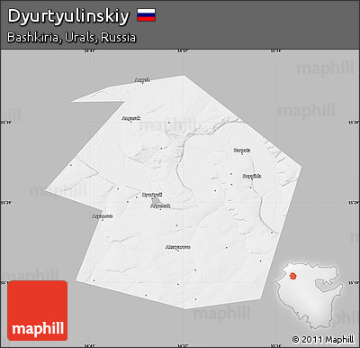 Gray Map of Dyurtyulinskiy, single color outside