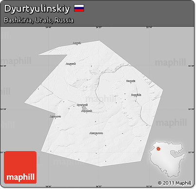 Gray Map of Dyurtyulinskiy, single color outside