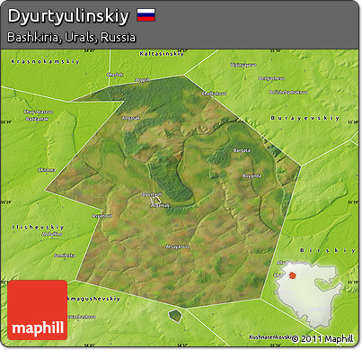 Satellite Map of Dyurtyulinskiy, physical outside