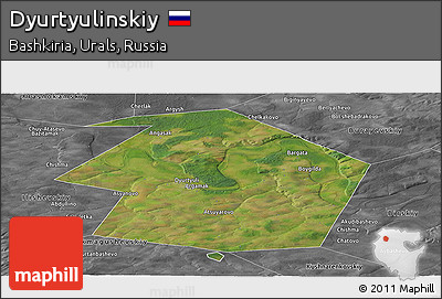 Satellite Panoramic Map of Dyurtyulinskiy, desaturated