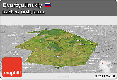 Satellite Panoramic Map of Dyurtyulinskiy, lighten, desaturated