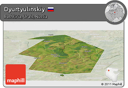Satellite Panoramic Map of Dyurtyulinskiy, lighten