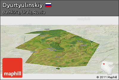 Satellite Panoramic Map of Dyurtyulinskiy, lighten