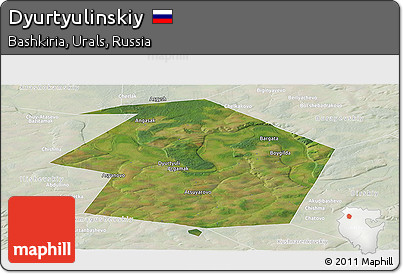Satellite Panoramic Map of Dyurtyulinskiy, lighten